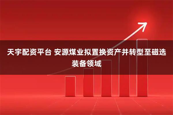 天宇配资平台 安源煤业拟置换资产并转型至磁选装备领域