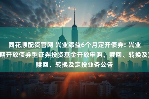 同花顺配资官网 兴业添益6个月定开债券: 兴业添益6个月定期开放债券型证券投资基金开放申购、赎回、转换及定投业务公告